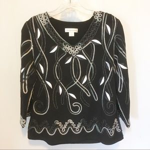 Christopher&Banks Black & White Sweater